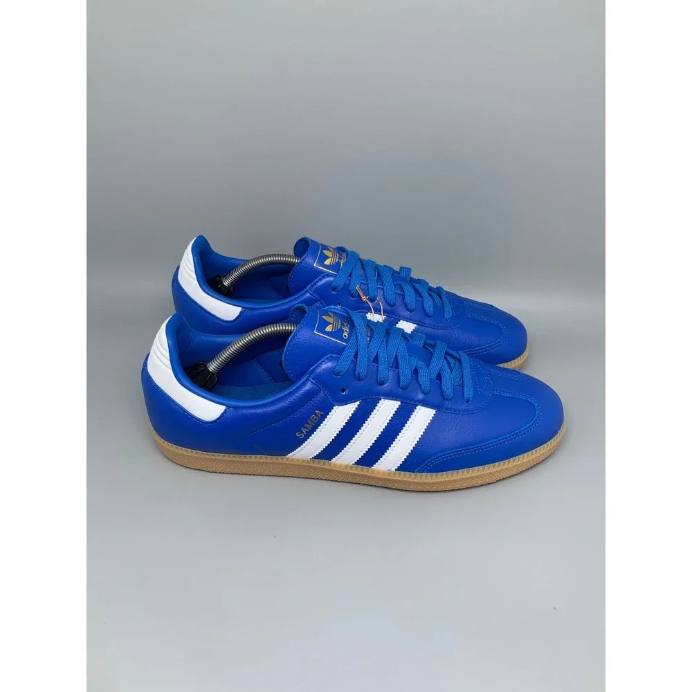 Adidas Samba OG Blue White Gum Soccer Shoes JR0882 Men's Sz 12 NWT